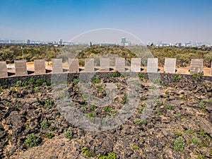 Aerial photo of Espacio Escultorico in Mexico City photo