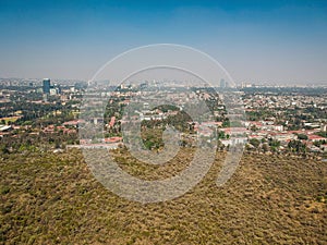 Aerial photo of Espacio Escultorico and Mexico City photo