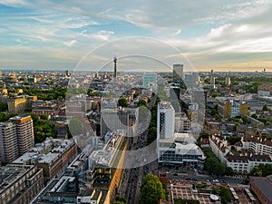 Aerial photo of Euston Road London