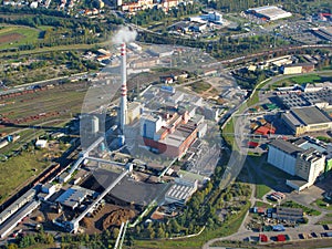 Aerial photo of factory