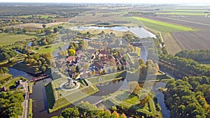 Aerial photo of Fort Bourtange in Groningen, The Netherlands