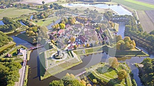 Aerial photo of Fort Bourtange in Groningen, The Netherlands