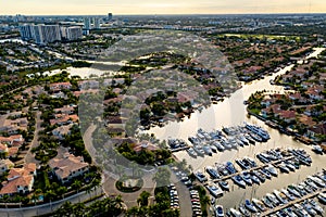 Aerial photo Harbor Islands and Loggerhead Marina Hollywood Florida photo