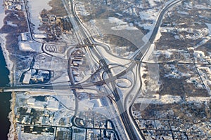 Aerial photo of highway intersection