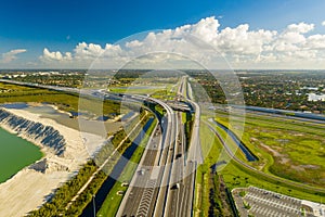 Aerial photo highway overpass Miami Florida Turnpike I75 expressway photo