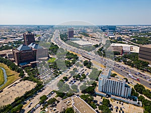 Aerial photo Hilton Anatole near the Interstate 35 Dallas Texas