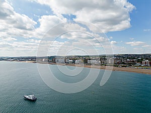 Aerial photo Hove Beach Huts Brighton