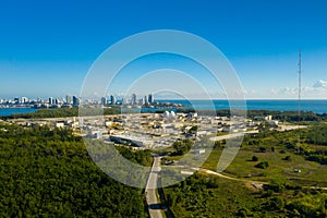 Aerial photo industrial water purification plant Key Biscayne Miami Florida