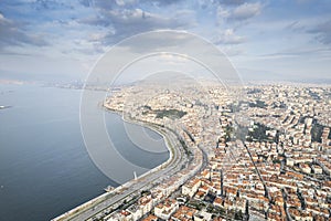 Aerial photo of izmir with drone during daytime