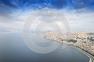 Aerial photo of izmir with drone during daytime