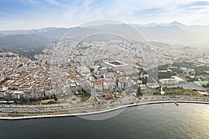 Aerial photo of izmir with drone during daytime