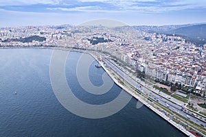 Aerial photo of izmir with drone during daytime