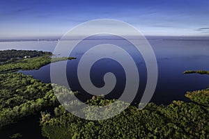 Aerial photo of Lake Monroe from Deltona