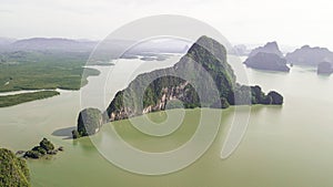 Aerial photo  of landscape Mountain and Coast  Thailand