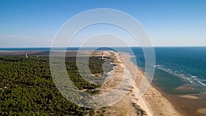 Aerial photo of lighthouse La Coubre in La Tremblade