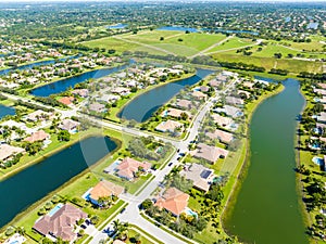 Aerial photo luxury homes in Davie Florida riverstone neighborhood