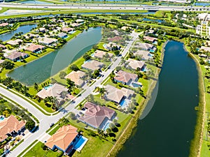 Aerial photo luxury homes in Davie Florida riverstone neighborhood