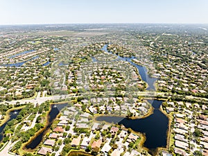 Aerial photo luxury homes in Parkland Florida