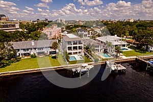 Aerial photo luxury homes Tampa FL on Davis Island