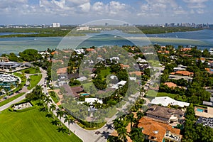 Aerial photo luxury mansions Bal Harbour FL USA