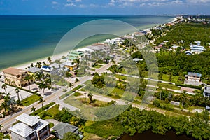 Aerial photo luxury vacation rental homes Barefoot Beach FL