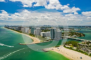 Aerial photo Miami Beach inlet between Haulover and Bal Harbour