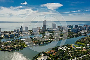 Aerial photo Miami Beach scene Allison Island and Indian Creek