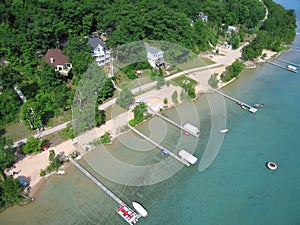 Aerial photo Michigan Lake Homes