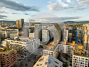 Aerial photo modern architecture in Oslo Norway