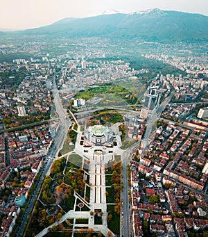 Aerial photo of National Palace of Culture in Sofia