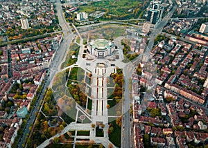 Aerial photo of National Palace of Culture in Sofia