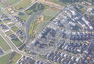 Aerial photo of new property development new housing subdivision