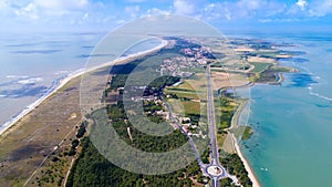 Aerial photo of Noirmoutier island in Vendee