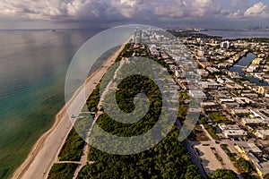 Aerial photo of the North Beach Oceanside Park Miami FL USA photo