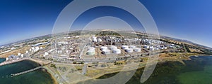 Aerial photo of an oil refinery