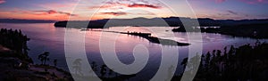 Aerial photo, peaceful ocean sunset, Whiffen Spit, Sooke, Vancouver Island