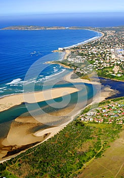 Aerial photo of Plettenberg Bay in the Garden Route, South Africa