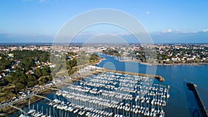 Aerial photo of Pornic bay in Loire Atlantique