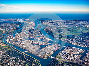 Aerial photo of the Port of Rotterdam, The Netherlands