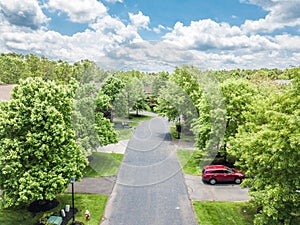 Quiet street in small american town