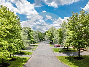 Quiet street in small american town