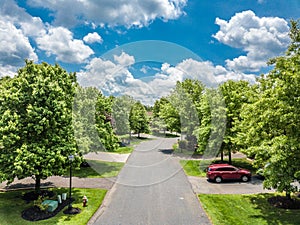 Quiet street in small american town