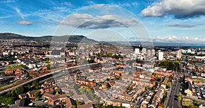 Aerial Photo of Residential homes in Belfast City Northern Ireland