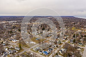 Aerial photo residential homes in Port Huron Michigan USA photo