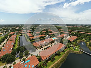 Aerial photo residential townhomes in Estero Florida