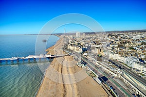 Aerial photo revealing Brighton Beach towards the Victorian Palace Pier photo