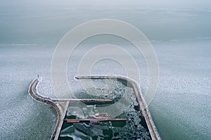 Aerial photo of Sailing boats in Lake Balaton