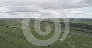 Aerial photo of Saint Petersburg summer cityscape from pulkovo hills