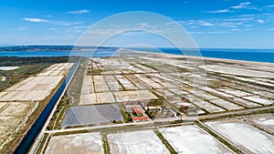 Aerial photo of Sainte Lucie salt marshes in Port La Nouvelle