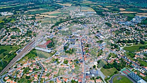 Aerial photo of Sainte Pazanne city, Loire Atlantique